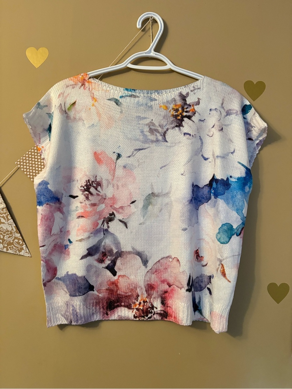 Loggia dei Tessitori Italian Watercolor Floral Oversized Sleeveless Knit Top - Picture 2 of 10